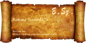 Bakay Szovát névjegykártya